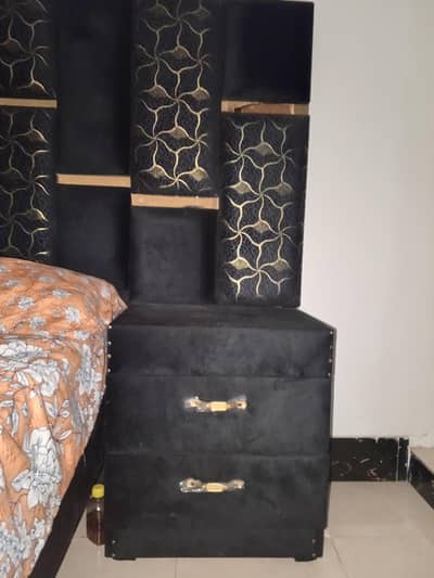 Bed with side table