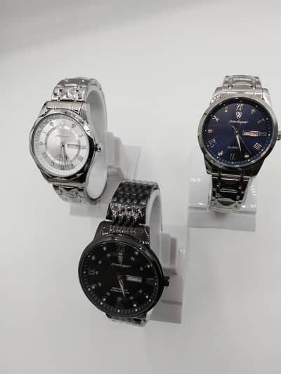 Poedagar Luxury Steel Watches with Date & Day - Black, Blue, Silver,