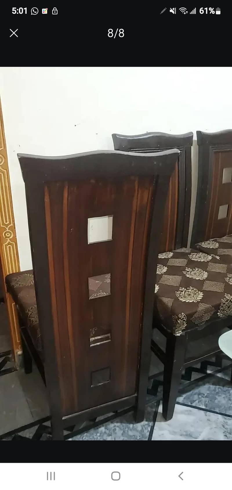 Solid Sheesham Wood Dining Set – Table + 4 Chairs 7