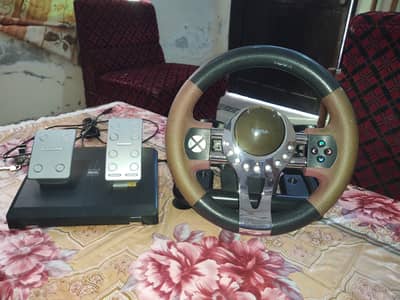 Hama Racing Wheel Thunder V5 with leather grip (lush condition)