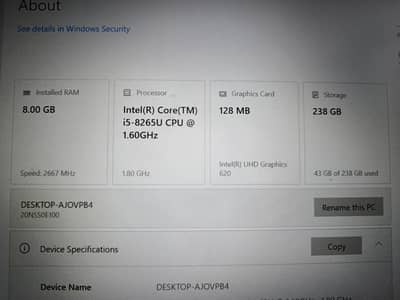 Touchscreen laptop. i5 8th generation