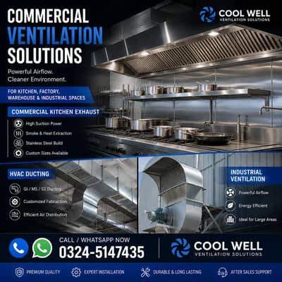 Restaurant Kitchen Hood | Industrial Exhaust Fan | Smoke Extraction S