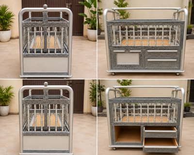 Baby Jhoola / Baby Crib with Storage Drawers & Safety Rails