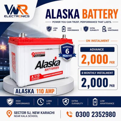 Alaska 110 AMP Battery | 6 Months Warranty | Easy Installments