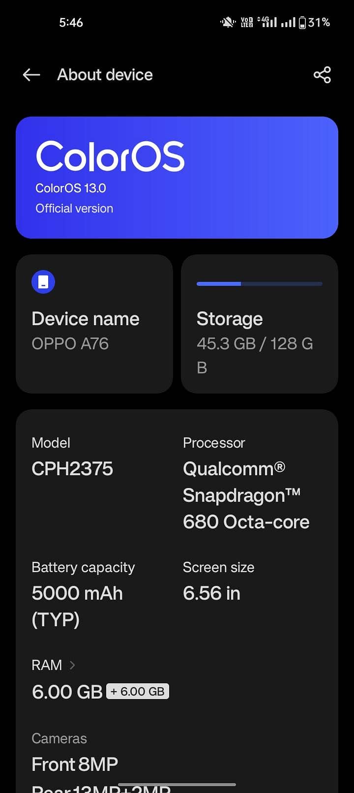 OPPO A76 1