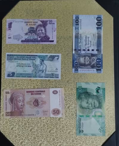 5 continents 38 different countries currency notes