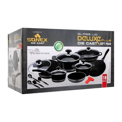 Sonex Deluxe Plus 18 Pcs Die Cast Cookware Set