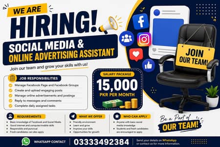 Social Media & Online Advertising Assistant Required
