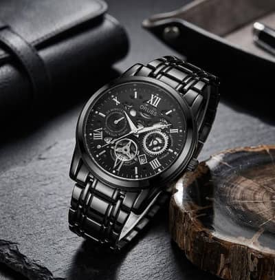 Oruss Black Mechanical Watch for Men