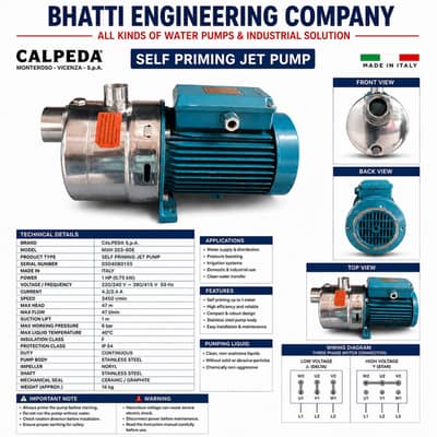 CALPEDA MXH 205-60E 1HP Water Pump | Italian Stainless Steel Multista