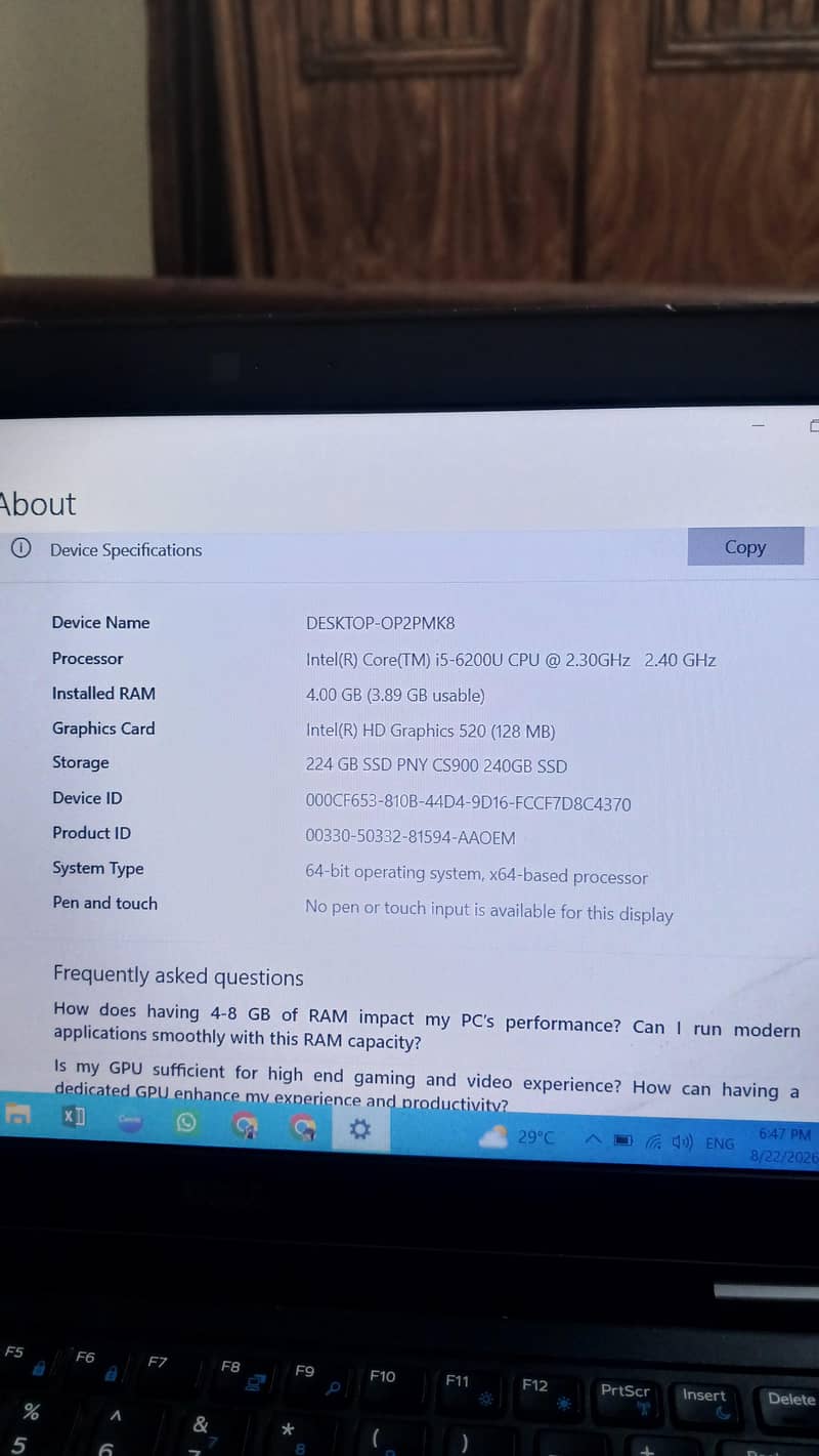 Dell laptop E5470 4