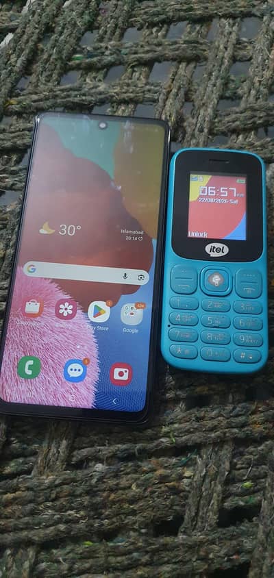 samsung a51 6/128 + sath main itel keypad mobile b doun ga urgent need