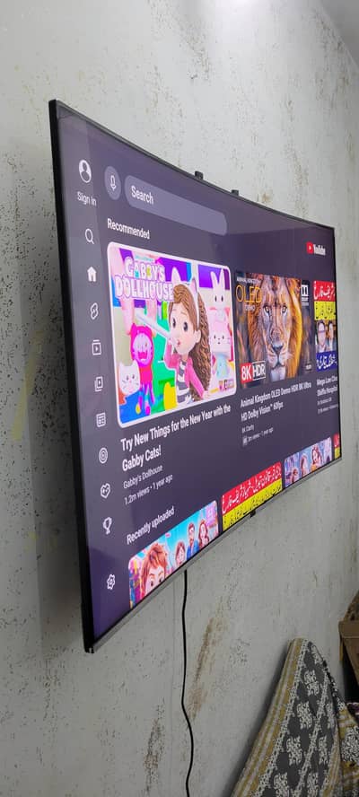 samsung original 55"4k curved smart led 8 series 1 line hai led . main