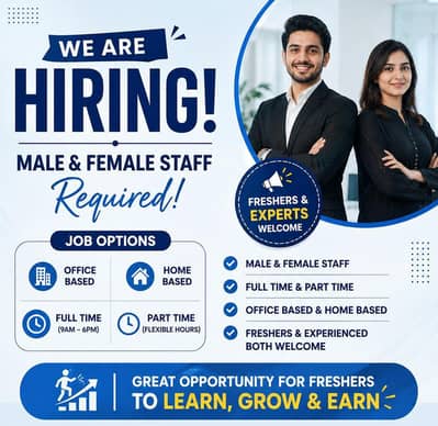 Hiring staff Male female office based home based