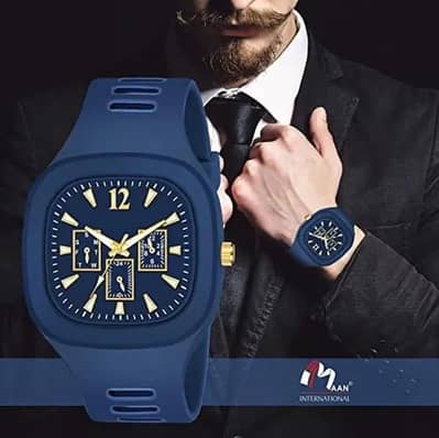 Free Delivery! Analog Watch with Gold Accents for Men
