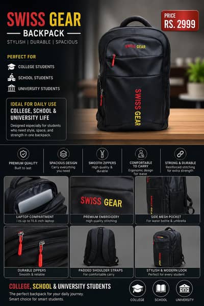 New Swiss Gear School bags.