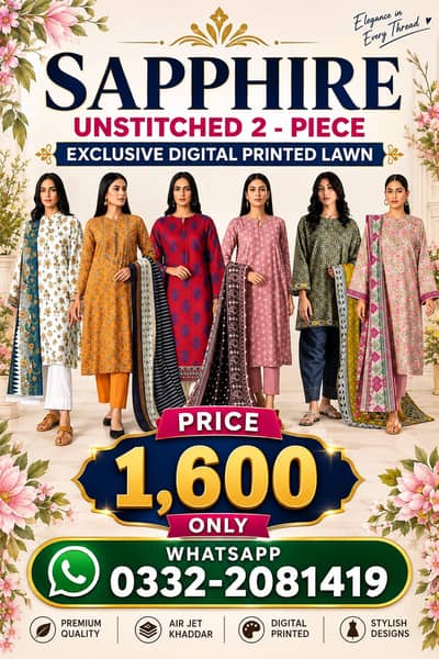 Dress| Ladies Dress | Unstitched Collection | Lawn Collection 2 pic