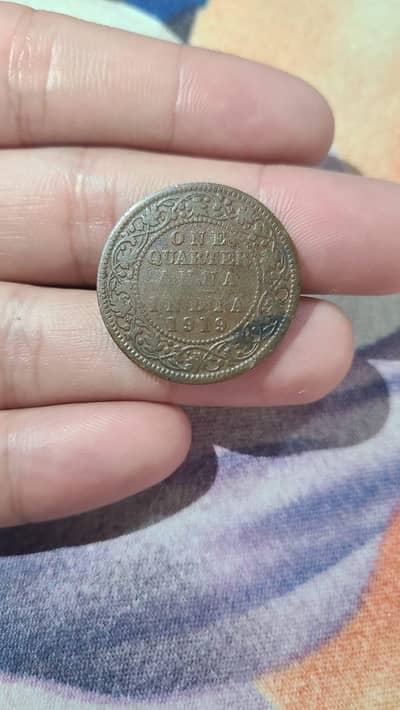 One Quater Indian Coin 1919