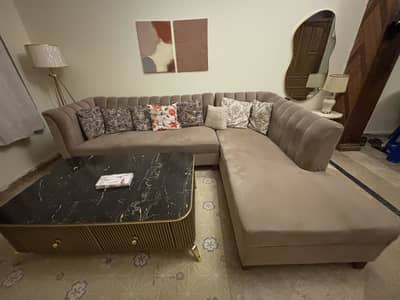 Beige Color L shape sofa for sale