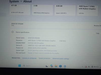 Lenovo Ryzen 7 5700U | 8GB RAM | 512GB SSD | Radeon Graphics