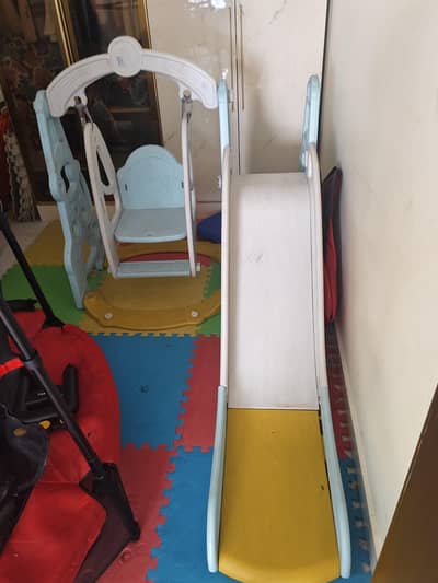 trampoline and slide