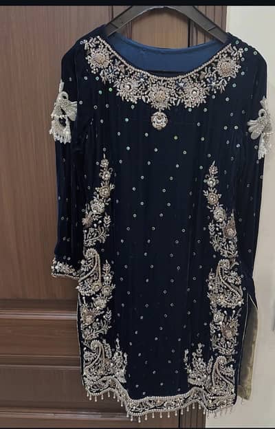 Velvet formal embroidered suit