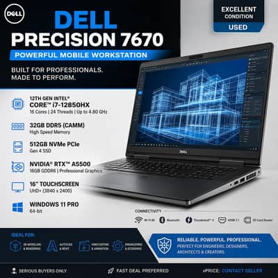 Dell precision 7670 i7-12850HX Touch screen