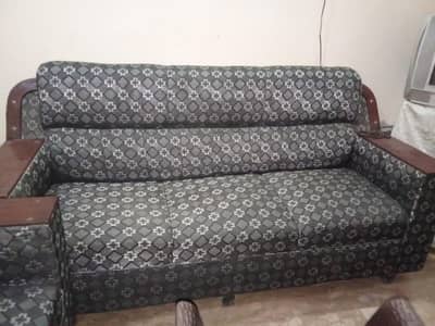 3+2+1 seater sofa grey and black