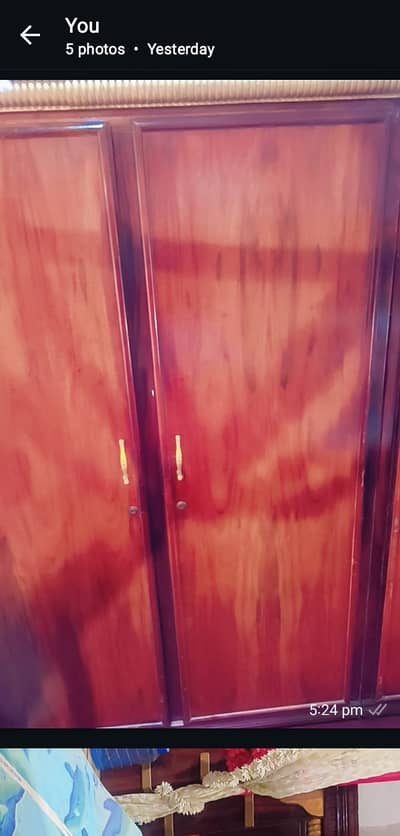 Wooden Bedroom Set for Sale – Wardrobe + Dressing Table + Side Table