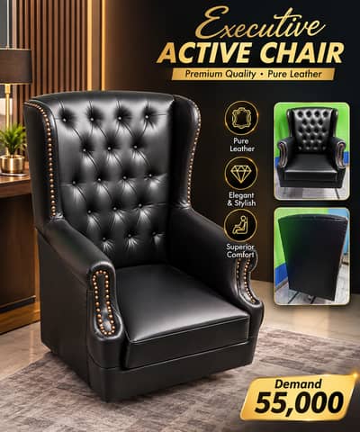 Executive Chesterfield Leather Chair – High Back Boss Chair
