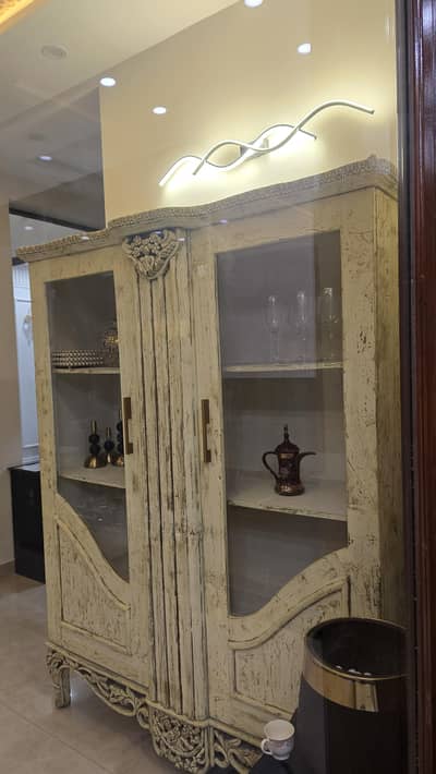 Antique 2 door display cabinet French provincial style vintage Wooden