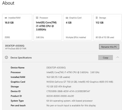 Core i7 Complete Desktop setup LCD & Mouse