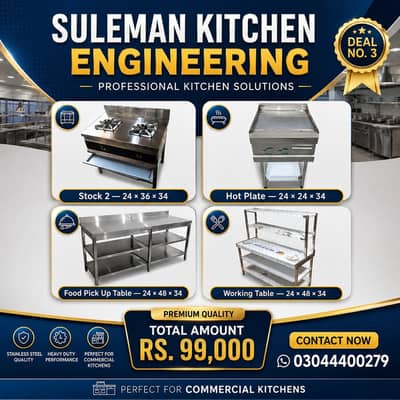 Stock 2-Banner /Hot Plate/Food Pick-Up Table/Working Table