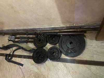 40kg total Weight Plates + Rods + Armblaster
