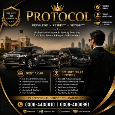 VIP Protocol Services | Bulletproof Rent A Car with Security Guard V8