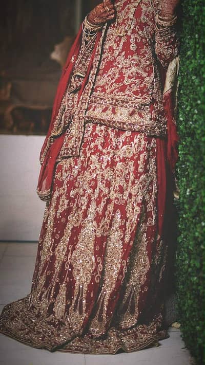 heavy hand embriodered bridal lehenga