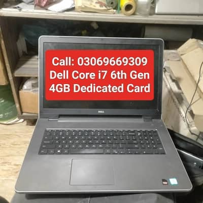 4GB Dedicated Card Dell Core i7 6th Gen 8GB Ram + 128GB SSD + 500GB