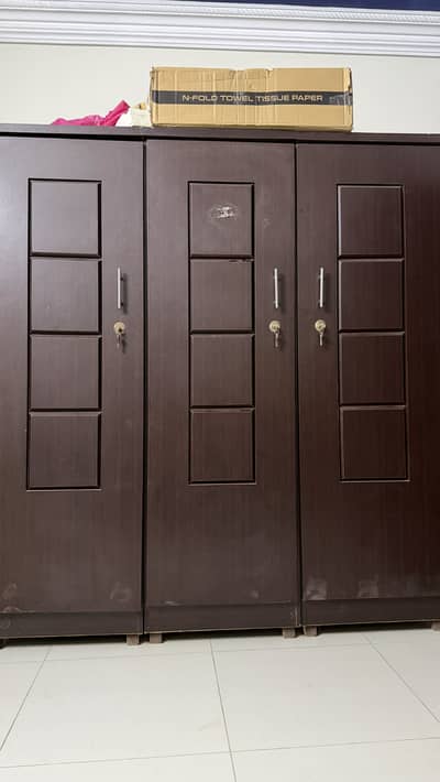 3-Piece Solid Wooden Wardrobe Set | Large & Spacious | Quick Sale