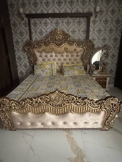 Bed with side tables and dressing and 3,2,1 sofa with table