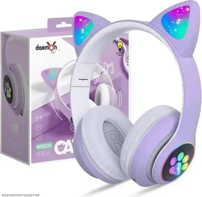 Cat Ear LED Headphones Multicolour ABS for Teens  young adults