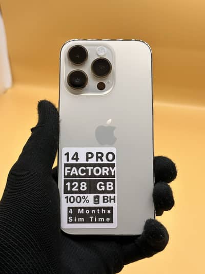I phone 14 pro 128 GB Factory unlock Non PTA 100% Battery