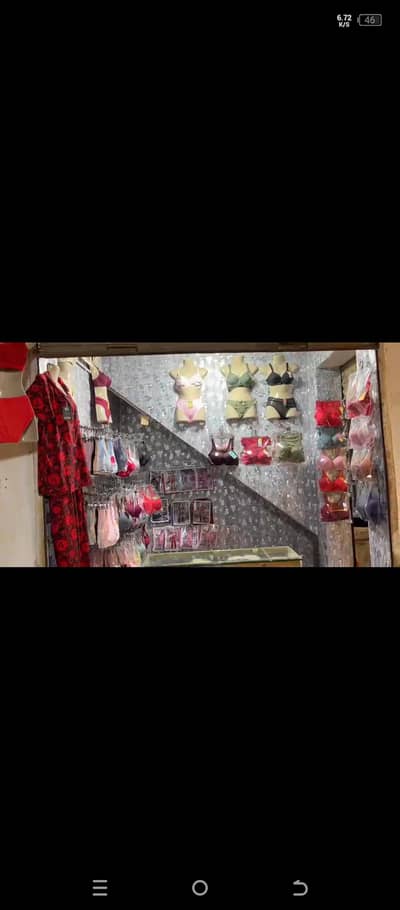 Undergarments shop setup for urgent sale