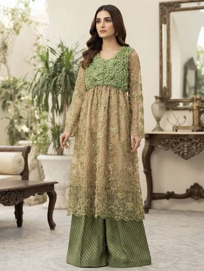 Green floral dress