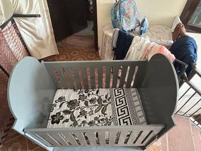 Wooden Baby Cot (very less used)
