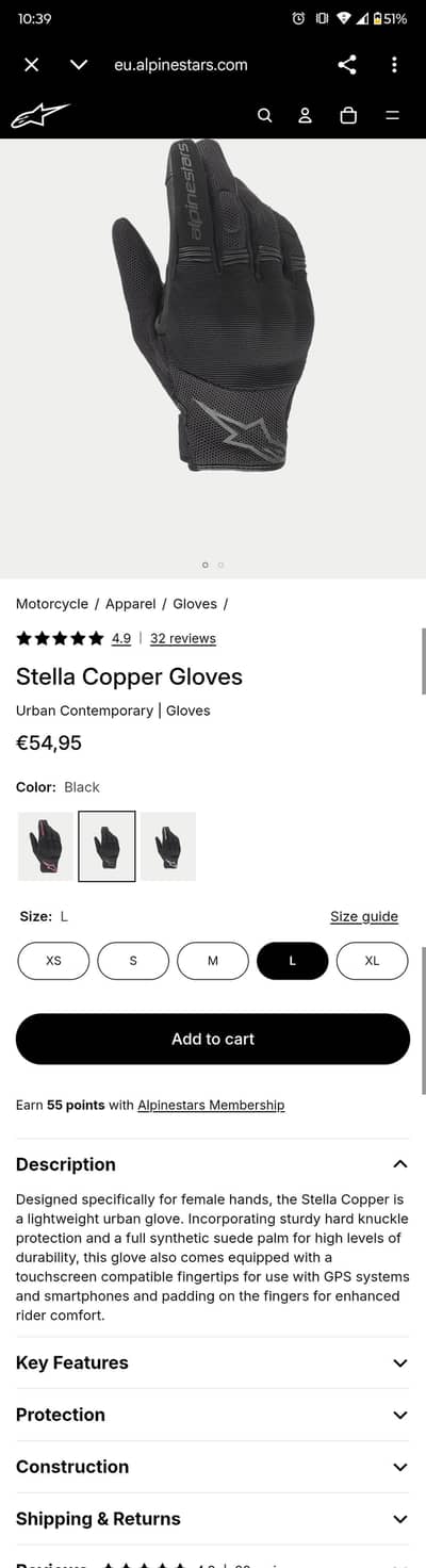 Alpinestar Stella Copper Gloves