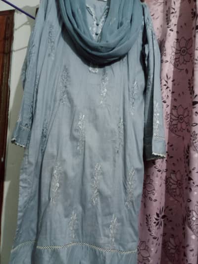 ready to wear embroidered three piece suit (only  1 time used)