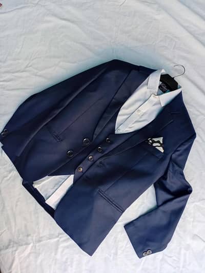 Kids 4 Piece Pant Coat Suit | Boys Age 9–13 | Navy Blue Wedding Suit