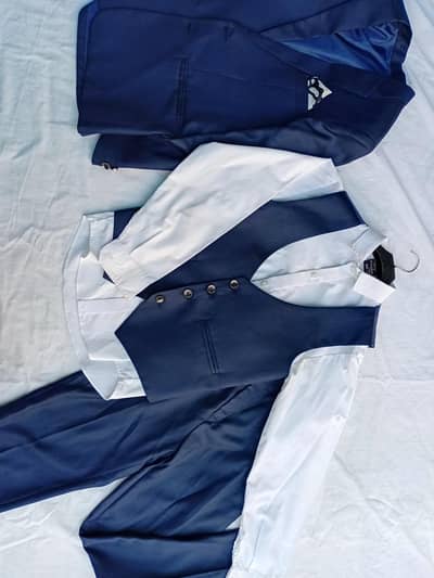 4 Piece Pant Coat Suit | Boys Age 9–13 | Navy Blue Wedding Suit