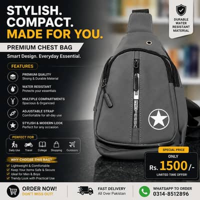 Premium Crossbody Bag – Stylish, Compact & Water Resistant