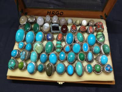 hussaini feroza turquoise gemstone rings